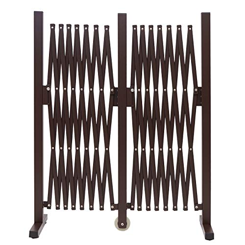 Absperrgitter HWC-B34, Zaun Schutzgitter Scherengitter Trenngitter, Alu ausziehbar braun - Höhe 103cm, Breite 52-400cm