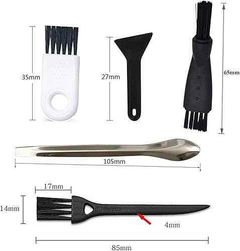 Miniatura 3 de Kits de raspadores negros para amoladora, el kit de limpieza de especias incluye 8 raspadores, 6 cepillos, 2 cucharas de metal y un tarro de