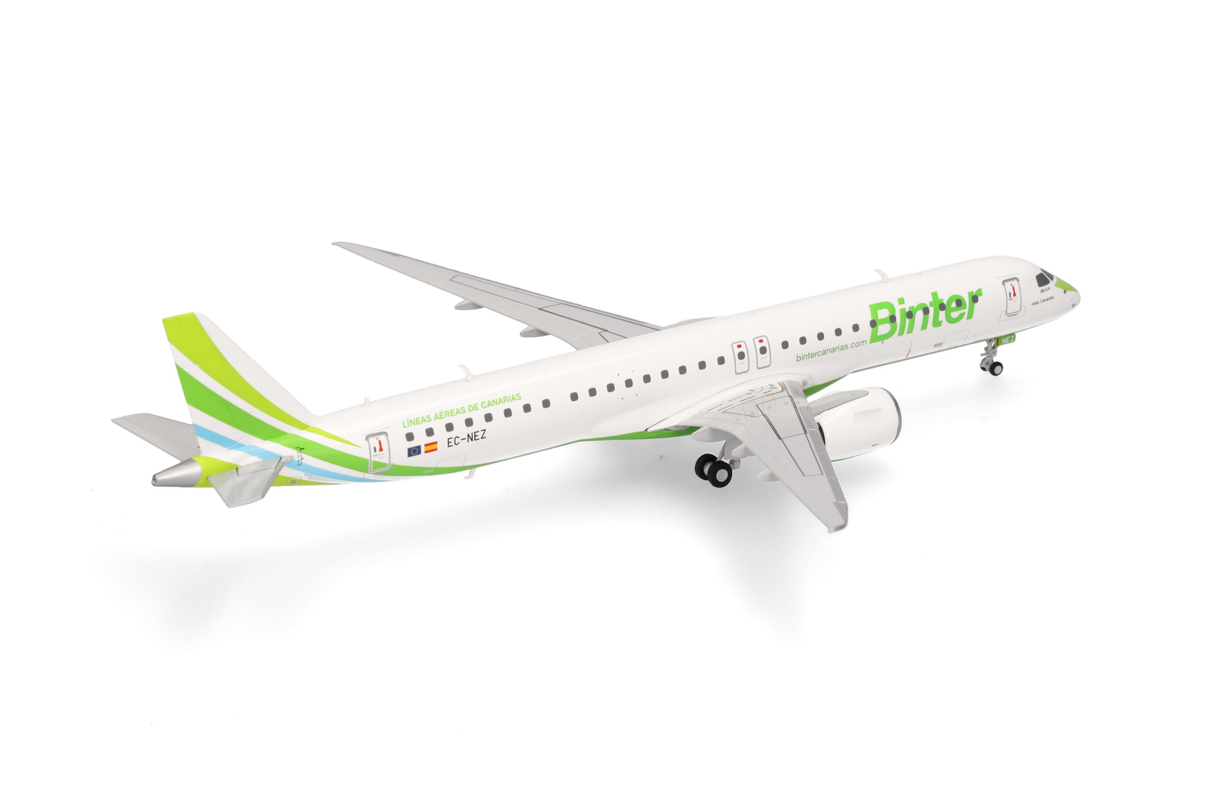 Herpa avión en Miniatura Binter Canarias Embraer E195-E2, Escala 1:200, artículo de colección, Modelo sin Base, plástico