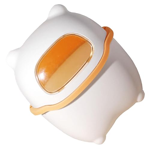 Hemoton Mini cesta de basura de escritorio con tapa, mini botes de basura pequeños, contenedor de basura de dibujos animados, organizador