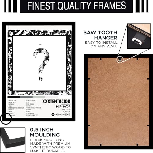 Image of BLINKART XXXTENTACTION- ? Wall Photo Frames | Wall Art for Bedroom, Living Room, Studio or Office | Album Cover Print with Spotify Song Link QR Code | Gift for Fans - 8x12 In