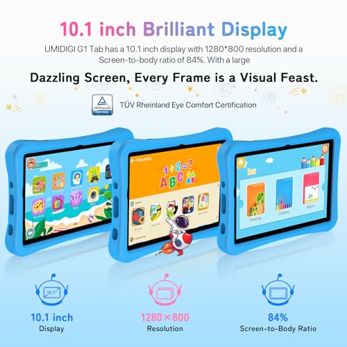 Image of UMIDIGI G1 Tab Android Kids Tablet, 10.1 inch Display, 8GB+64GB, WiFi 6, 8MP Dual Camera, Quad-Core, 6000mAh Battery, BT5.0, Eye Care, Parental Control