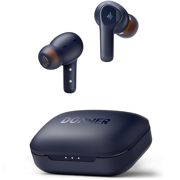 Donner Cuffie Bluetooth Wireless con Noise Cancelling, cancellazione attiva mirata del rumore, 4 mic per chiamate, 32h di svago, EQ personalizzato, Bluetooth 5.2, Blu