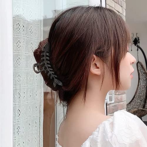 Metal Black Hair Claw Clips Fish Bone Shape Hair Clips Hairpins Cute Fishbone Hair Jaw Clamps Crab French Lady Hair Accessories Mysterious Black Hair Headwear For Women Girls Hair Crab Clips #TOP2