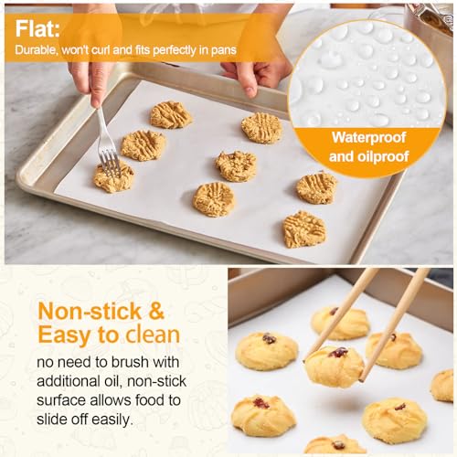 PECULA 110 Count Parchment Paper Sheets, Parchment Paper 11 x 13 Inch, Parchment Paper for Baking Grilling Steaming Air Frye, Baking Paper for Cookies