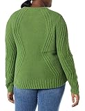 Amazon Essentials Damen Pullover mit Rundhalsausschnitt und Zopfmuster aus 100 % Baumwolle, Grün, M