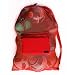 Extra Large Heavy Duty Soccer Ball Mesh Bag for Sports, Beach and Swimming Gears. Adjustable Shoulder Strap Made to Fit Adults and Kids. Secure Side Pocket for your Personal Item. 40x30 IN, Red