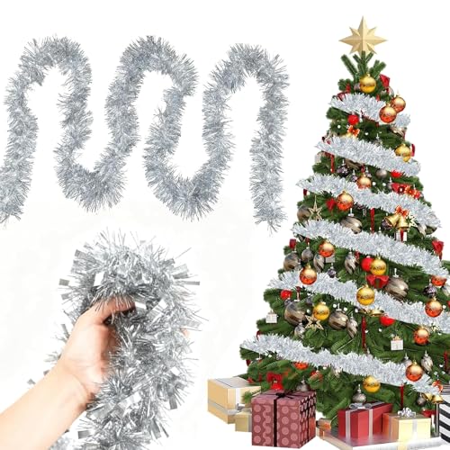 Lametta Silber Weihnachtsbaum,12 M Girlande...