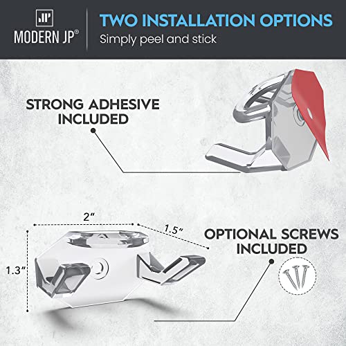 Modern Jp Adhesive Hat Hooks (16-Pack) - Hat Rack For Baseball Caps, Minimalist Hat Display, Strong Hold Hangers For Wall - U.s. Patent Pending, Clear #TOP2