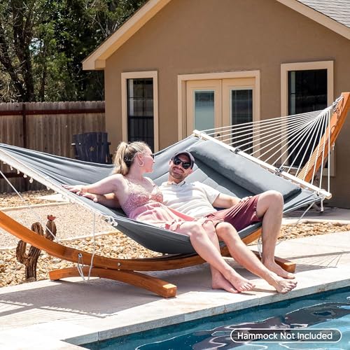 Image of SUNCREAT 13.5 ft Wooden Hammock Stand Only, 475 lbs Capacity