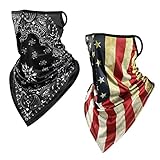 フェイスマスク 【2枚セット】 UV 対策 クール フェイスカバー ネックカバー スポーツ アウトドア (ペイズリー1/アメリカ)