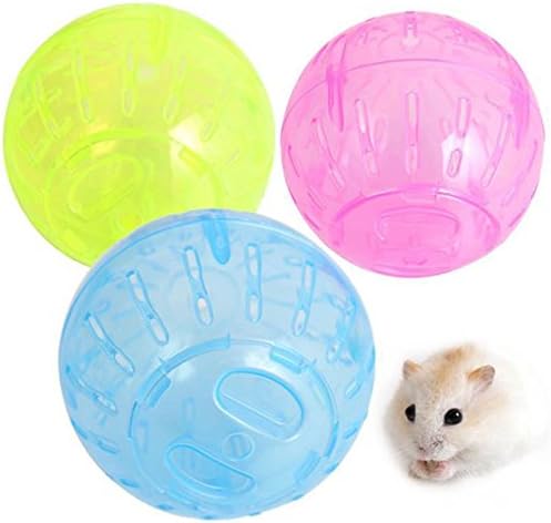 Swovo Hamster Ball Pet Toy Exercise Ball for Hamster Rodent Jogging Exercise Playing Plastic Ball Mini Ball for Hamster Gerbil Rat Mice (Random Color)