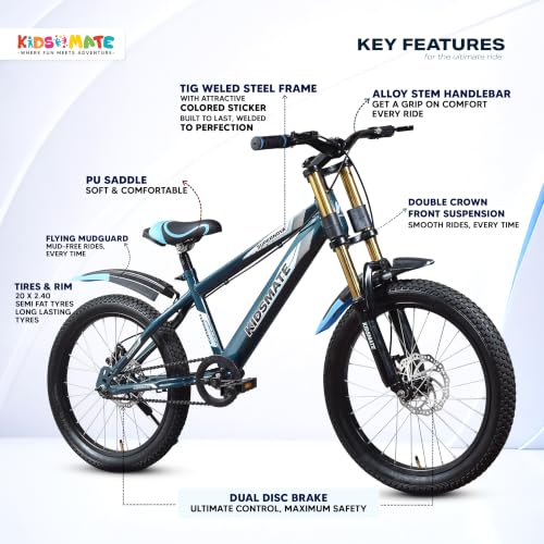 Image of Kidsmate Supernova Pro 20T Kids Cycle for Boys & Girls - Stelios Blue