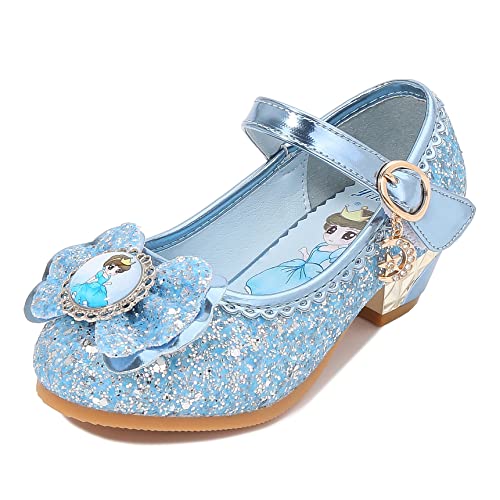 Eleasica Fille Chaussures pour Déguisement Bout Fermé Chaussures de Princesse Reine des Neiges Chaussures à Talons Antidérapant Carnaval Noël Anniversaire...
