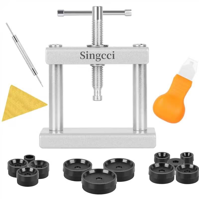Watch Press Tool Set Press Set Back Case Closer with 12 Molds Watch Battery Replacement Back Case Closer
