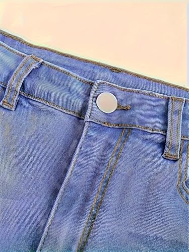 Girl's Classic Vintage Blue Flare Bell Bottom Jeans Mid Rise Denim Pants with Pockets3