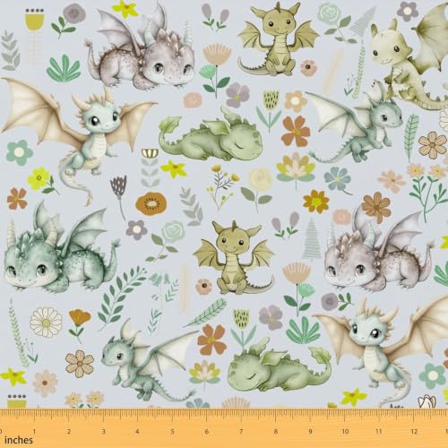 Feelyou Cute Dino Fabric by The Yard Soft 2 Yards