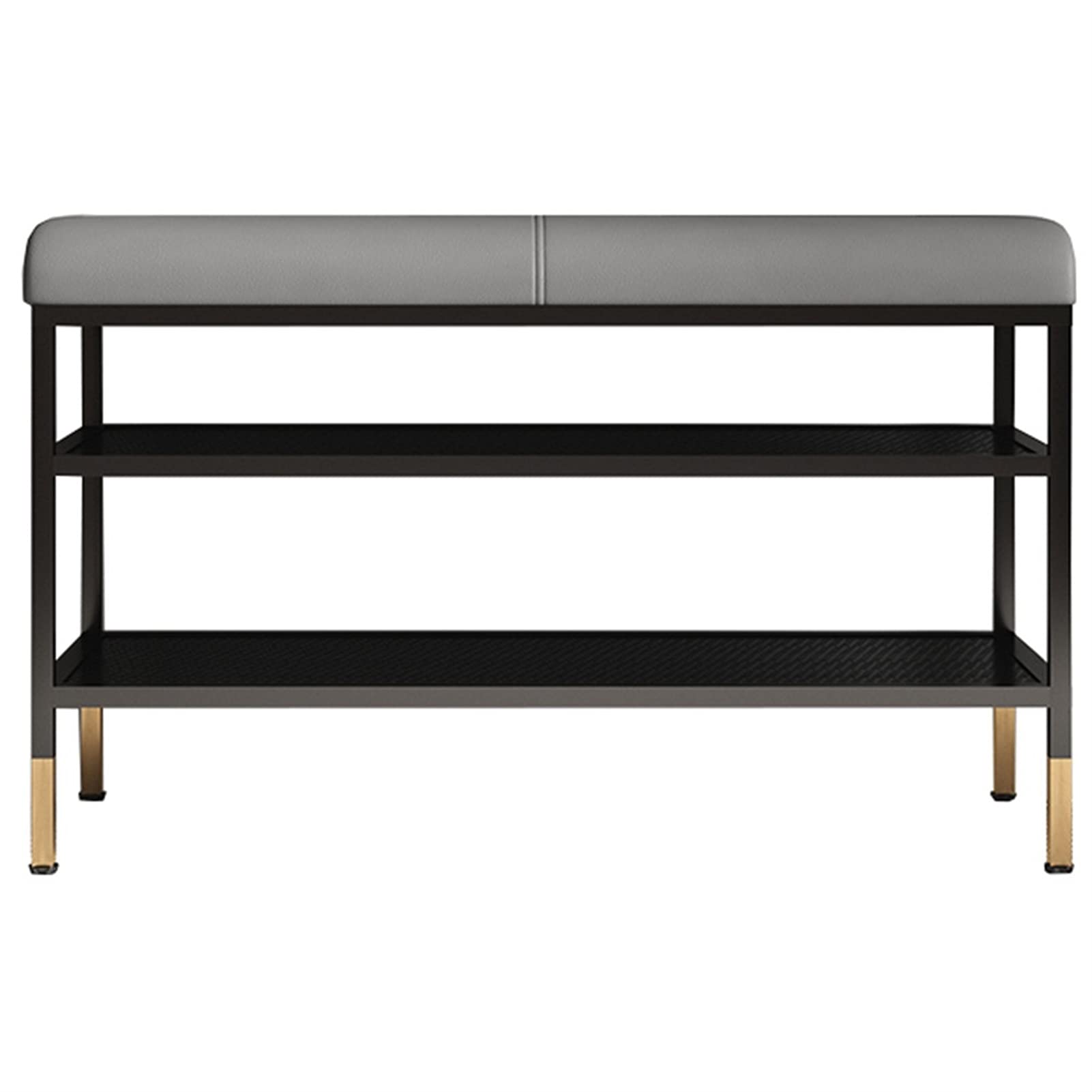 Meuble à chaussures gain de place avec banc tabouret à langer et assise rembourrée en métal
