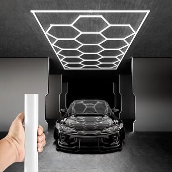 Updated Bigger Size Hexagon LED Garage Light with Rectangle Frame, 780W 101,400LM Ultra-Bright, 15 Hex Grid Design - Ideal for Garage, Warehouse, Workshop, Gym, Basement Lighting