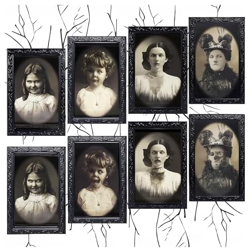 4 piezas Decoración Halloween Interior, 3D Cuadros Halloween, para Decoración Colgante Interior de Apartamento de Casa, Decoración de Terror para Bar Tema de Casa Embrujada