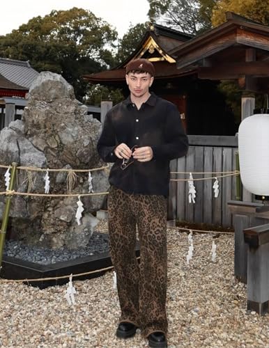 Vamtac Leopard Print Jeans for Women Y2k Leopard Straight Leg Trousers Baggy Cheetah Pants Streetwear4