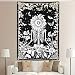 Produktbild Alishomtll Skelett Blumen Wandbehang Meditation Psychedelic Wandteppich Schmetterling Tapisserie Sterne Blumen Wanddeko für Zimmer, 210 x 150 cm Schwarz