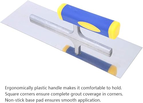 Miniatura 7 de Oumefar Paleta de enlucido fluido de acero inoxidable de alta calidad para acabado de hormigón con mango de agarre cómodo (11.811 in11.8 pulgadas)