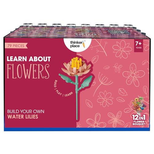 Image of STEM Water Lilies Flower Building Blocks Set (79 Pcs, 12-in-1) | DIY Flower Pen Stand Kit for Kids 6+ Years (Boys & Girls) | Creative Craft & Learning Toy | Ideal Gift for Kids