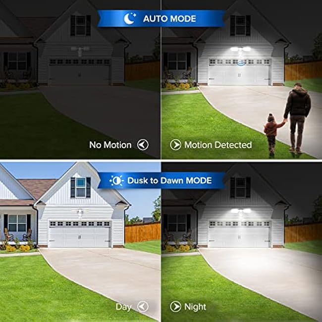 SANSI 90W 10,000LM LED Outdoor Flood Light, 50,000 Hrs Lifespan Security Light, 1000W Equiv. 5000K Dusk to Dawn IP65 Flood Light, Super Bright Outdoor Light for Garage Garden Stadium Warehouse