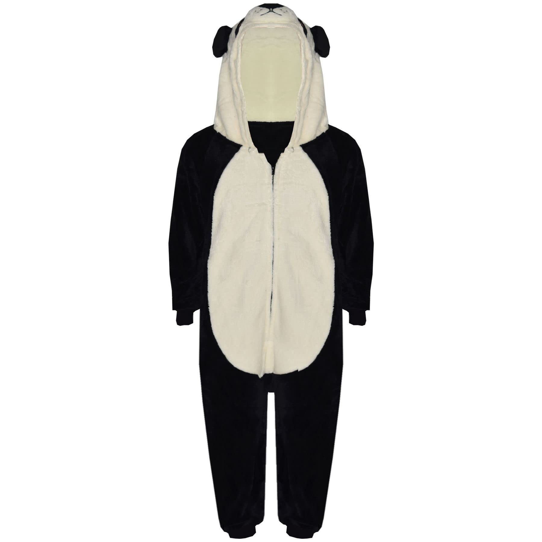 A2Z 4 Kids Jungen Mädchen Vlies Strampelanzug Eins Stück Kapuzen Animal Super Weich Panda Jumpsuit Pyjama Kostüm Geschenk Für Kinder Mädchen & Jungen 2-3, 3-4, 5-6, 7-8, 9-10, 11-12 & 13 Jahre