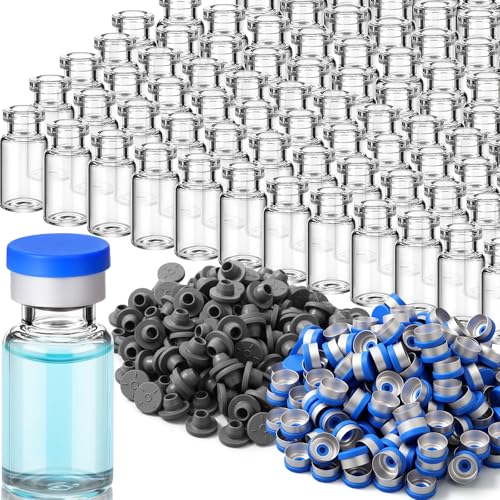 200 Pack 3ml Glass Vial Clear Empty Vials for Injection, Blue