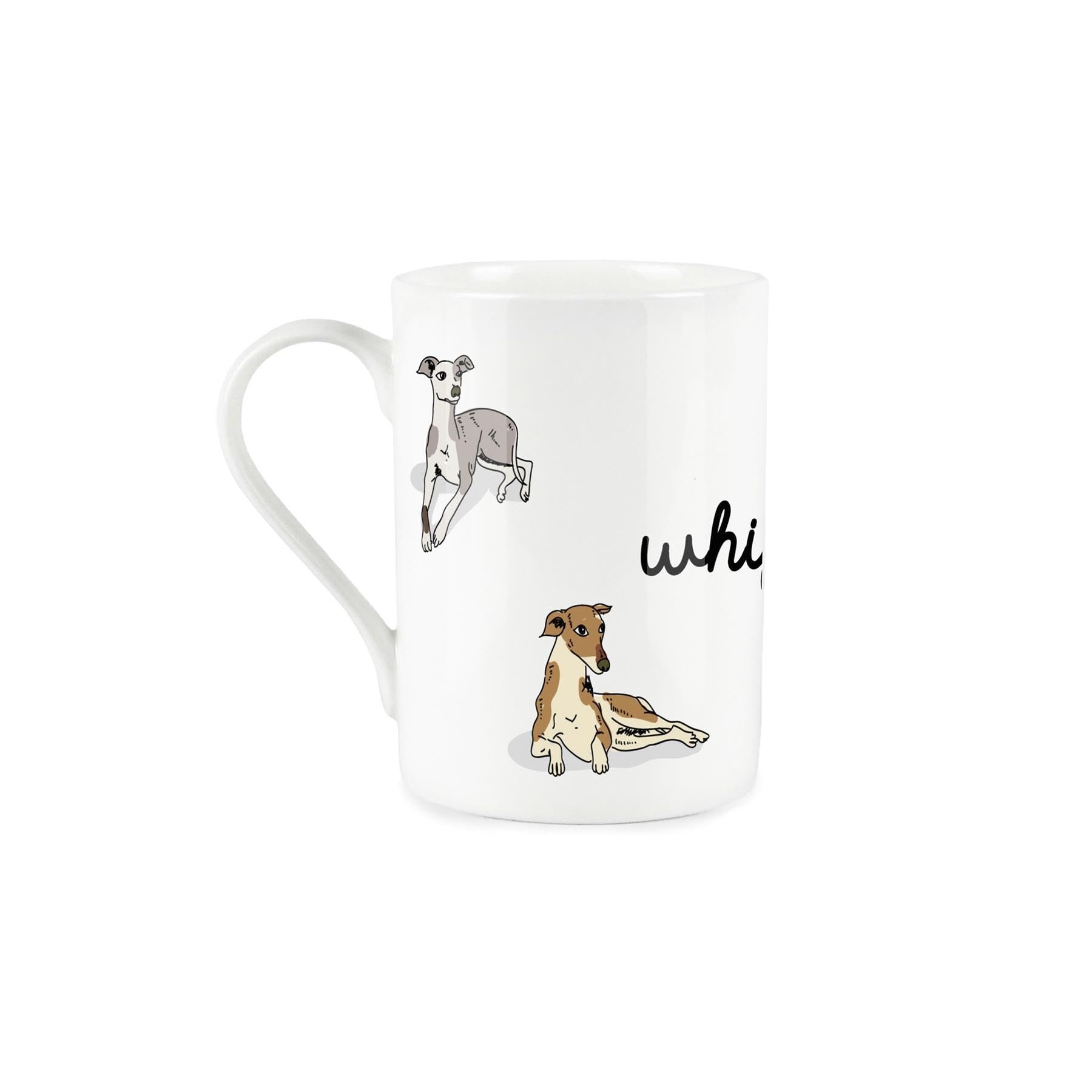 Purely Home Hand Drawn Whippets Mug - Dogs Pets Lovers Gift/Present - White Bone China Tea/Coffee Mug - Image 2