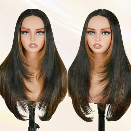 NOSTALGIA Straight Lace Front Wig Pre Cut Glueless Synthetic Layered