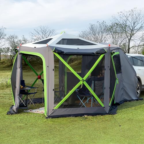 JOYTUTUS Dual-Use Pop up SUV Tent for Camping, 10FT x 10.5FT...
