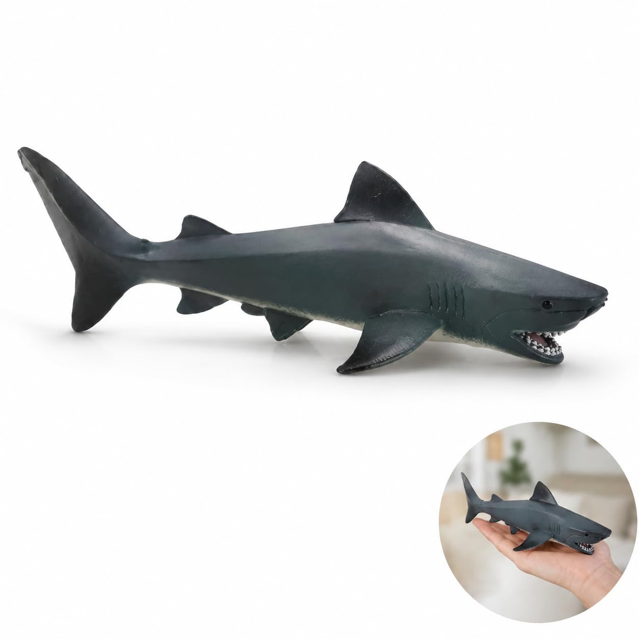 Great White Shark Figure Realistic Marine Life Collectible Shark Figurine and Desktop Display Model-image-23