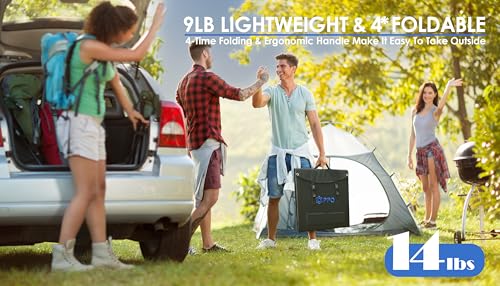 PPQ 200W Portable Solar Panel Kit 18V/12A,14lb Foldable Briefcase Solar Charger w/ 24% Efficiency, 3 Cables & 16 Outputs for All Camping Power Station, RV Battery, Phones, IP67 Waterproof by PPQ - Image 7