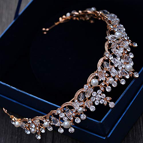 Diadema de novia que no se cae ni pesa hecha de perlas y cristales 4