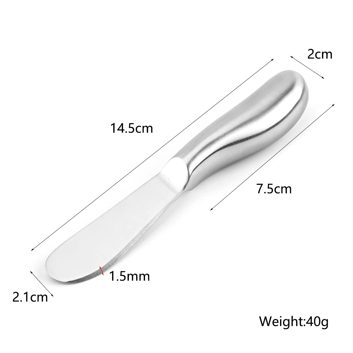 Set 4 Coltelli Per Burro E Formaggio - Acciaio Inox Con Manico Legno