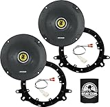 KICKER Speakers 6.5 inch for Toyota Tundra 2014-2018 Upgrade Kit - Pair of CS Series with Adapters and Harness, Coaxial 6 1/2 Car Audio Rear Door Speaker CSC65, 46CSC654