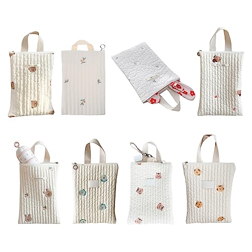 Bolsa organizadora de pañales de algodón con bordado de dibujos animados miniatura 7