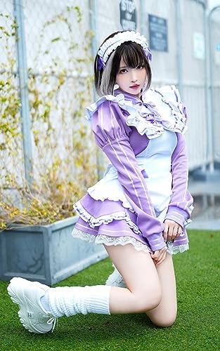 [Malymoon] メイド ジャージ メイド服 リボン フリル サブカル コスプレ衣装 ハロウィン コスプレ コスチューム 衣装 仮装 マリームーン 3点セット【9704】 詳細画像5
