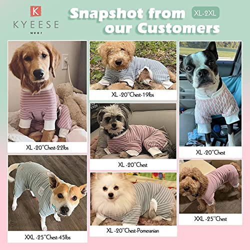 Kyeese Dog Pjs Stretchable Dog Jumpsuit 4 Legs Strip Dog Pajamas Pet Puppy Apparel #TOP5