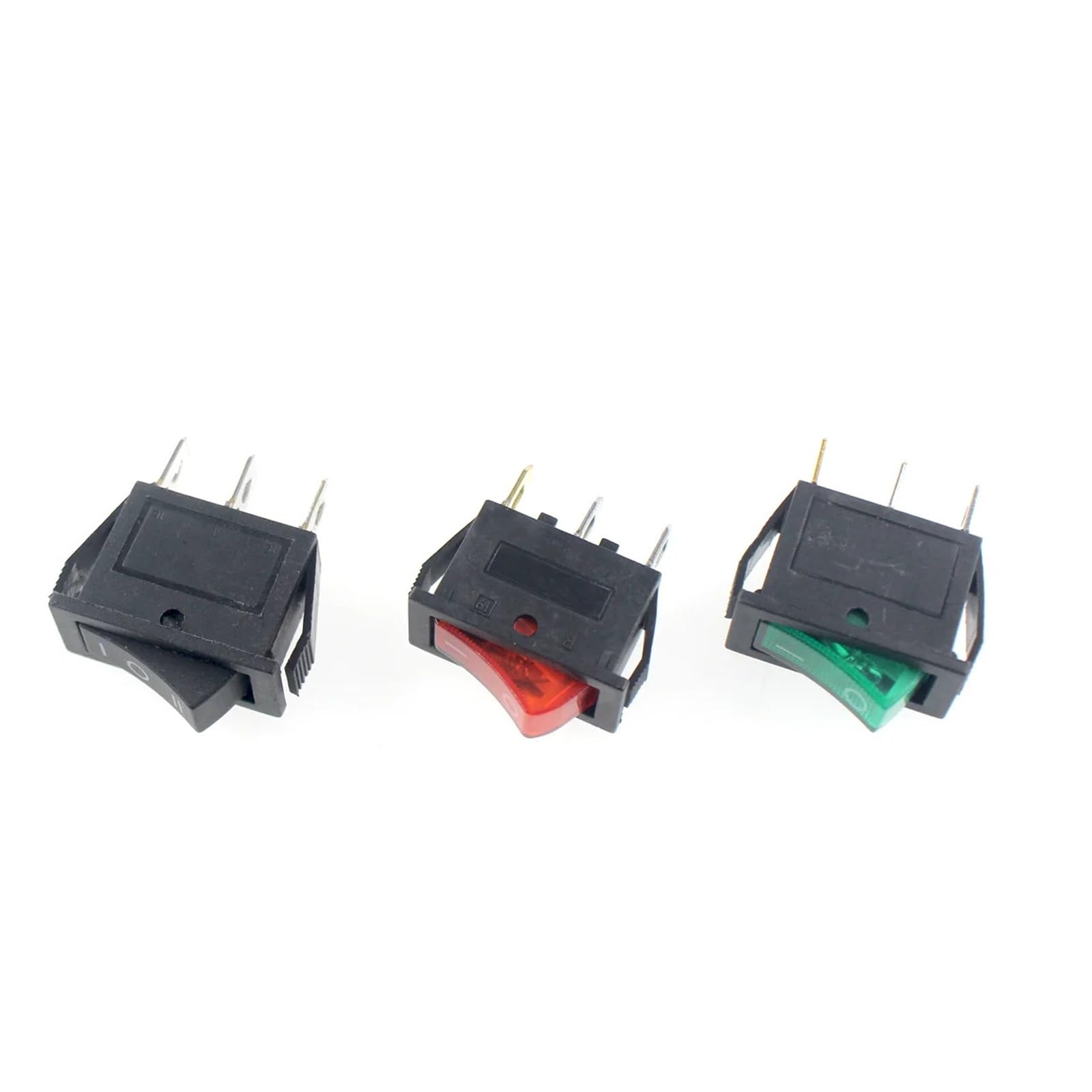 ZHGUIMING 5 uds KCD3 interruptor basculante ON-OFF 2 posiciones 3 pines equipo eléctrico interruptor de alimentación iluminado 16A 250VAC/ 20A 125VAC 31MM * 13,5 MM(Green 3 pin)