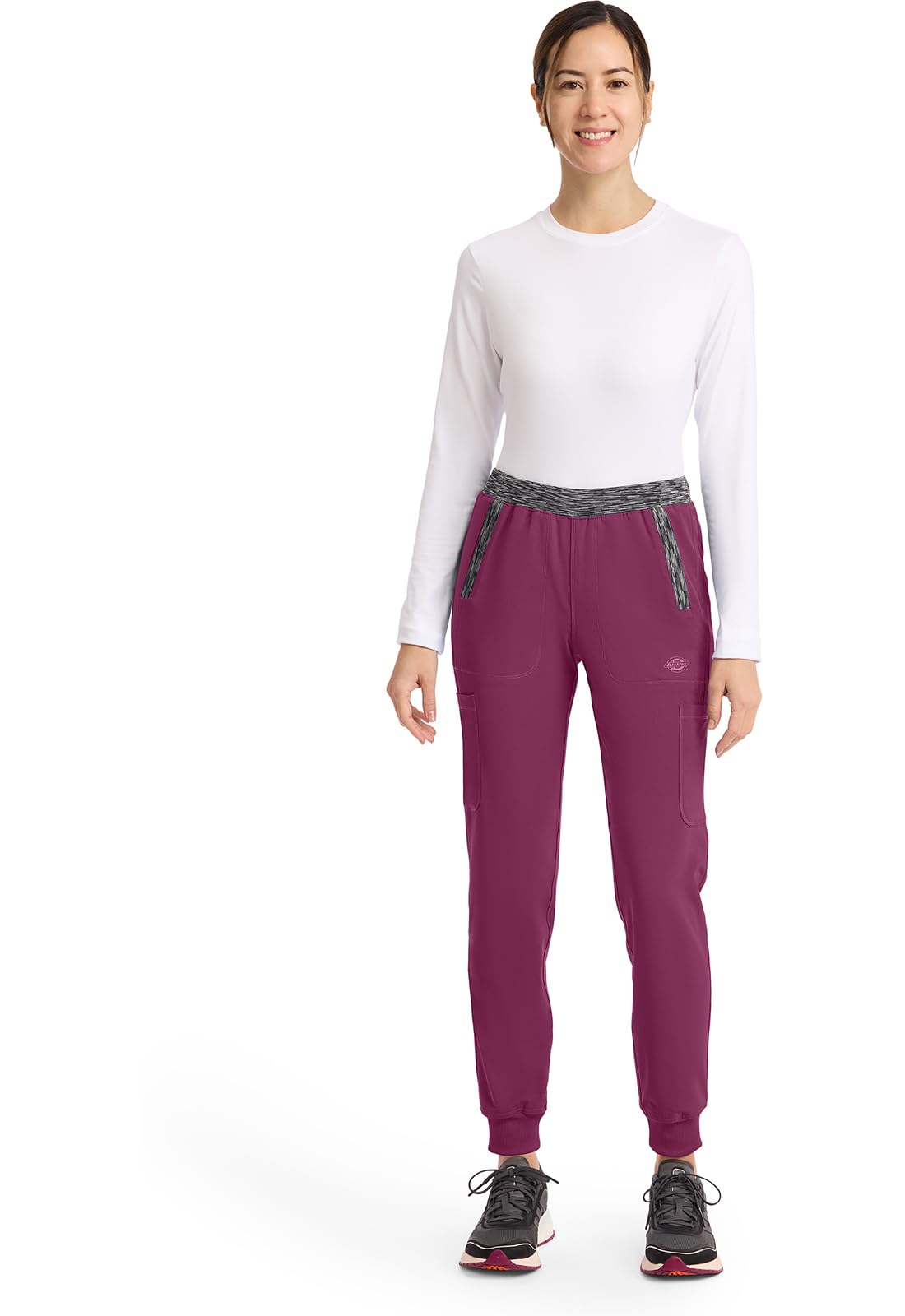 Dickies Dynamix DK185 - Pantalón quirúrgico para mujer, tiro natural, pierna cónica, pantalón deportivo