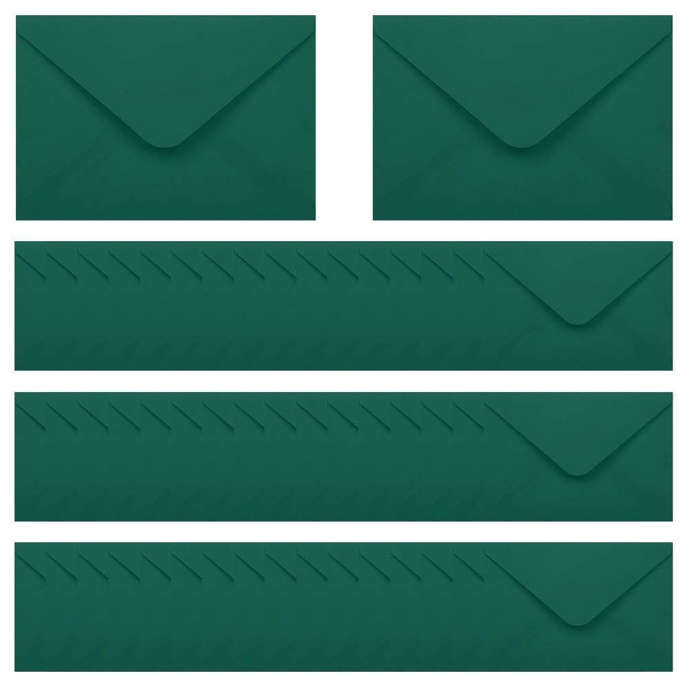 WYAN Mini Envelopes-50 Pack 15.5 * 10.5cm Dark Green Classic Flap Envelopes,Small Parts Envelope,Gummed Envelope for Gift,Greeting Cards,Wedding,Business,Invitation(Card not Included)