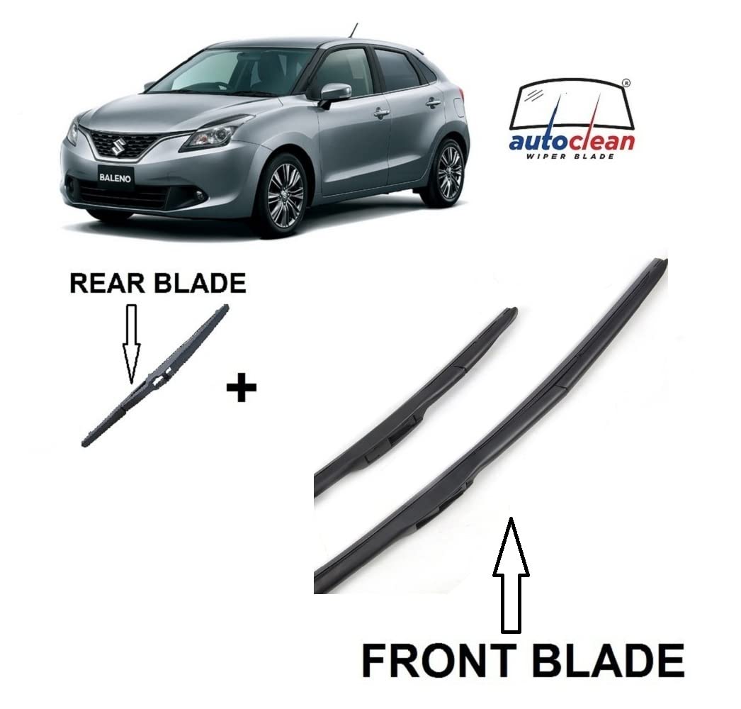 AutoClean Hybrid Wiper Blade + Rear Blade for Maruti Baleno 2015 Onward