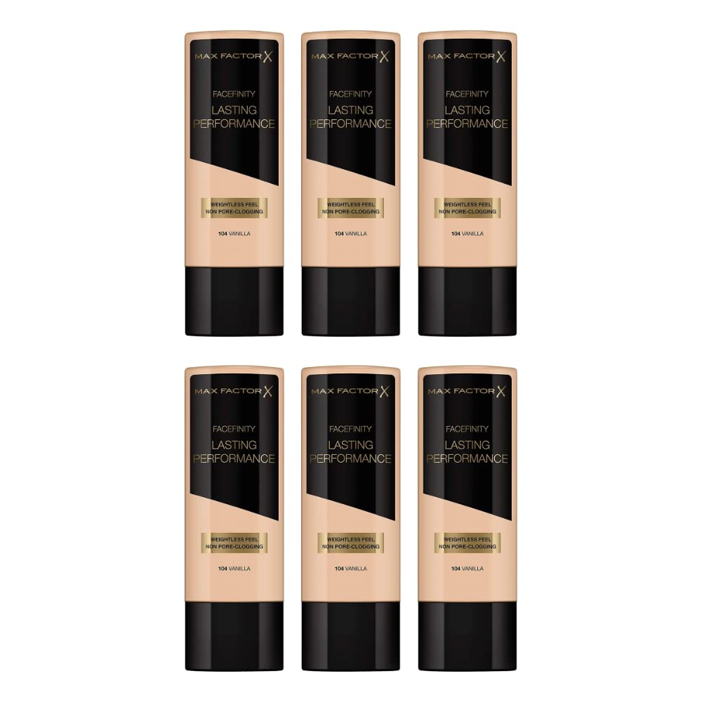 6 x Max Factor Lasting Performance Weightless Feel Foundation 104 Vanilla