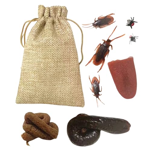Juguetes para Bromas,10 Piezas Cucaracha De Excremento Novelty - Juegos De Bromas para El Día De Los Inocentes con Heces Falsas para Niños Y Decoración para Fiesta De Halloween