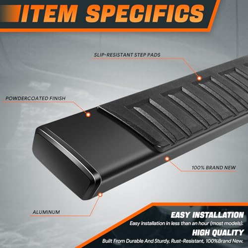6 in. Wide Aluminum Running Boards Compatible with 19-24 Chevy miniatura 2