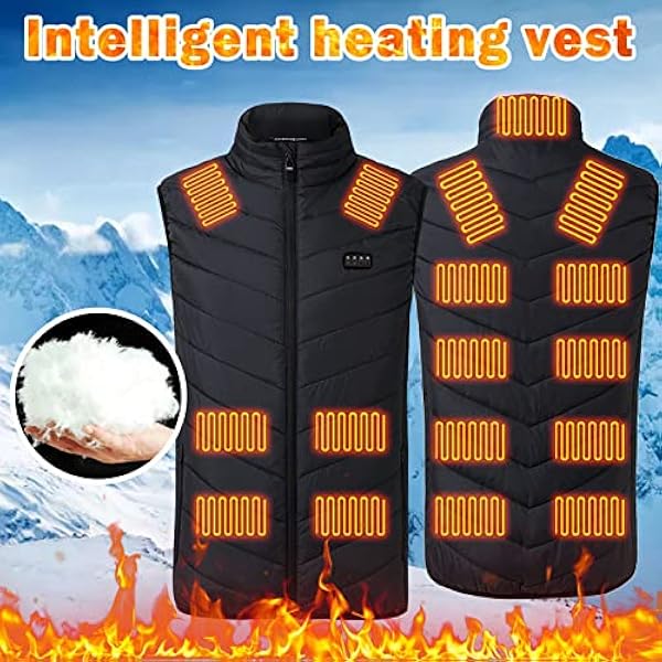 Verwarmd herenvest met powerbankfleece, warm verwarmd vest Verwarmd vest 3 instelbare warmteniveaus Verwarmend vest Power Bank Elektrisch jack Verwarmingsjack voor skiën en jagen